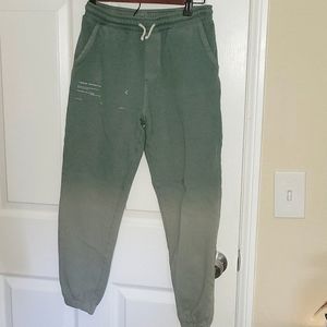 Zara Boys Jogger Sweatpants Green Ombre Dip Dye 13-14